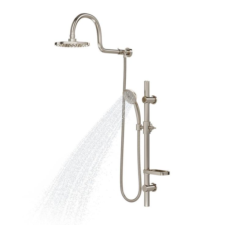 AquaRain 3-Spray Retrofit Shower System with Handshower & Showerhead Combo & Wall Bar Shower Kit in Brushed Nickel