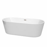 Carissa 5 ft. Acrylic Flatbottom Non-Whirlpool Bathtub in White with Brushed Nickel Trim - Super Arbor