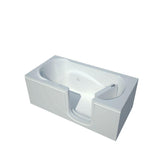 Rampart Nova Heated Step In 5 ft. Walk-in Whirlpool Bathtub with 6 in. Tile Easy Up Adhesive Wall Surround in White - Super Arbor