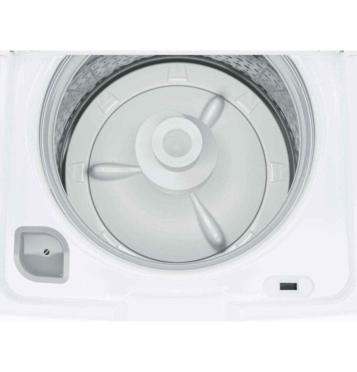 GE 4.5 cu. ft. High-Efficiency White Top Load Washing Machine with Stainless Steel Basket, GTW465ASNWW