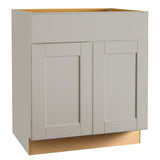 Shaker Assembled 36x34.5x24 in. Sink Base Kitchen Cabinet in Satin White