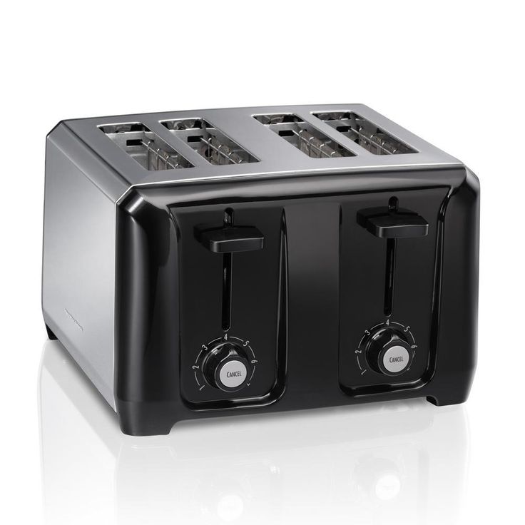 4-Slice Black Wide Slot Toaster
