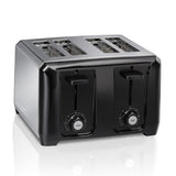 4-Slice Black Wide Slot Toaster