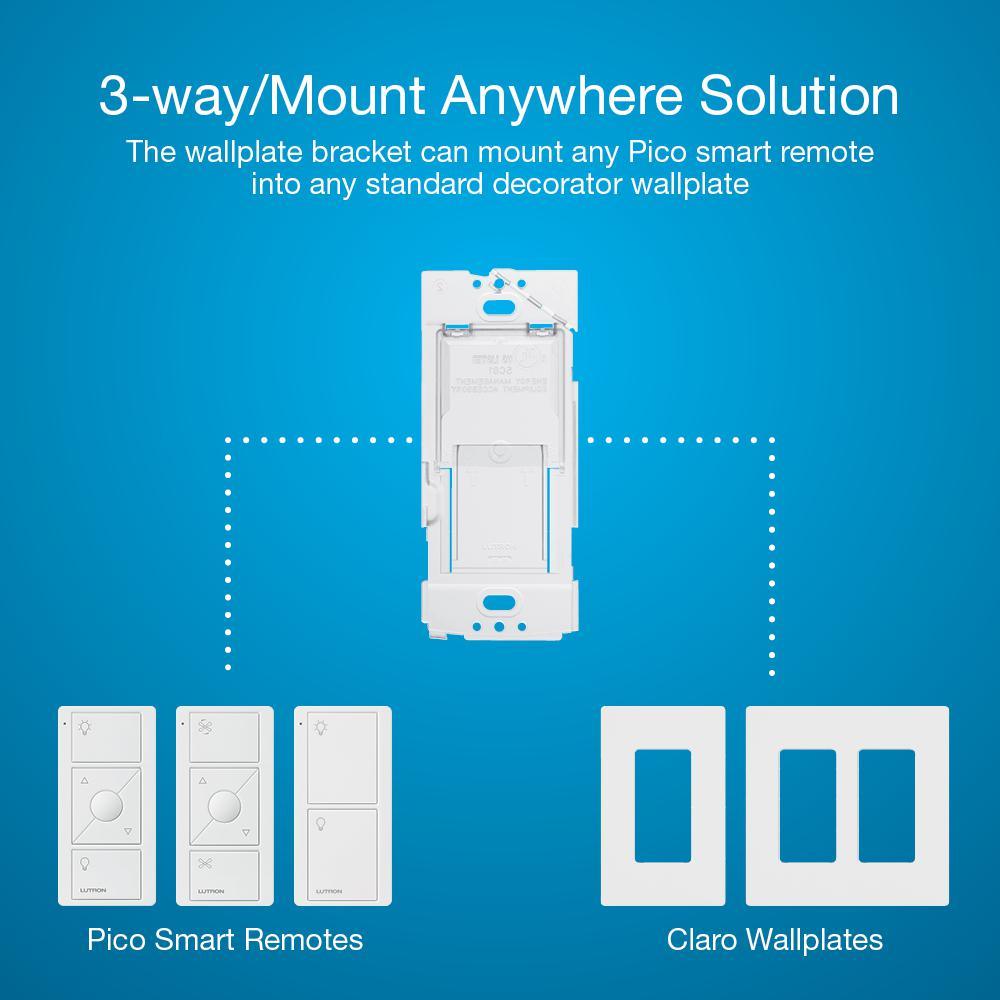 Caseta Wireless Pico Wall-Mounting Kit, White - Super Arbor