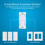 Caseta Smart Switch 3-Way Kit (2 Points of Control) with Pico Remote, Wallplate and Bracket, White - Super Arbor