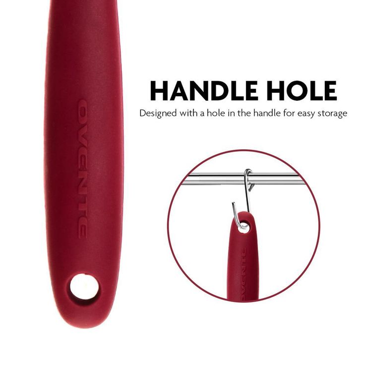 Premium Silicone BPA-Free, Spatula with Stainless Steel Core 500F Heat-Resistant, Non-Stick, Dishwasher Safe, Red