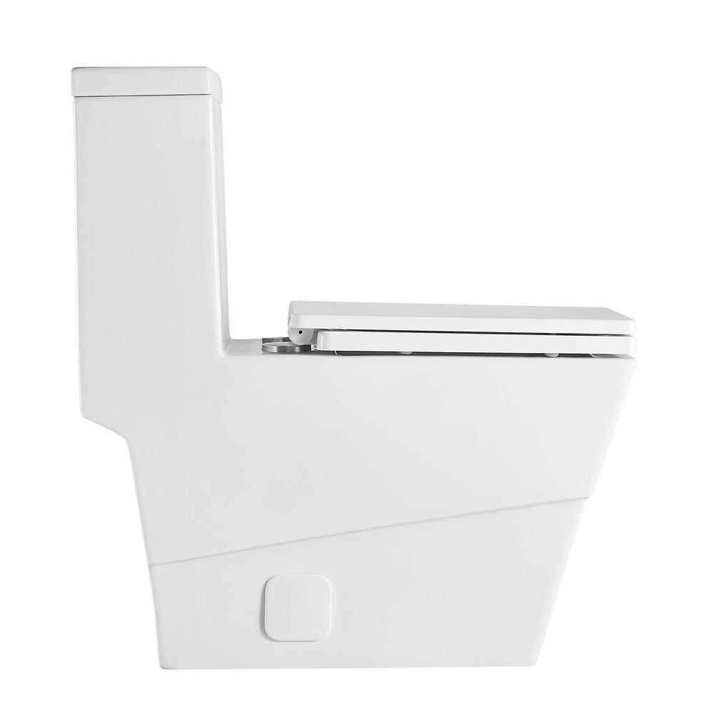 New Style Double Flush 1 Piece 0.8 / 1.28 GPF White Double pumping Square Toilet With Chair - Super Arbor