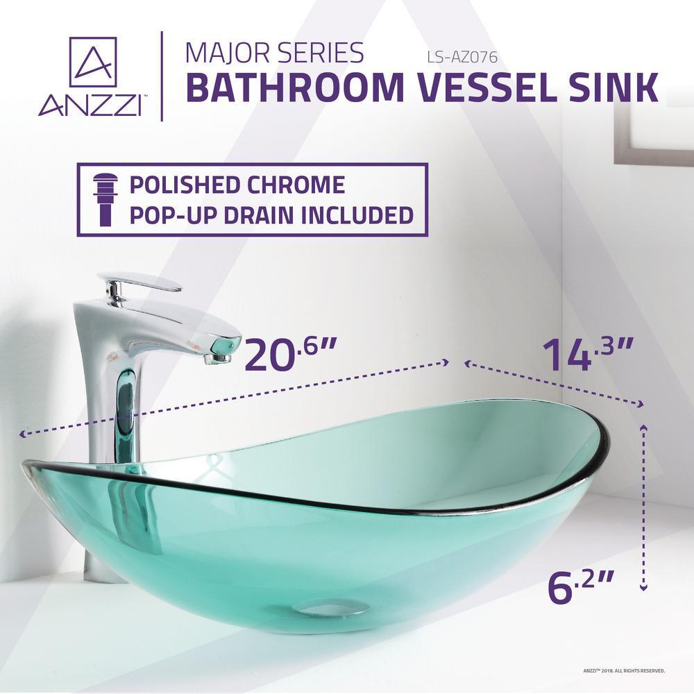 Major Series Deco-Glass Vessel Sink in Lustrous Green - Super Arbor
