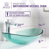 Major Series Deco-Glass Vessel Sink in Lustrous Green - Super Arbor