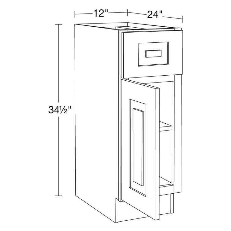 Home Decorators Collection Grayson 12 in. W x 24 in. D x 34.5 in. H Assembled Plywood Base Kitchen Cabinet in Pearl Gray with Soft Close LH