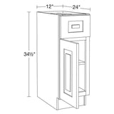 Home Decorators Collection Grayson 12 in. W x 24 in. D x 34.5 in. H Assembled Plywood Base Kitchen Cabinet in Pearl Gray with Soft Close LH