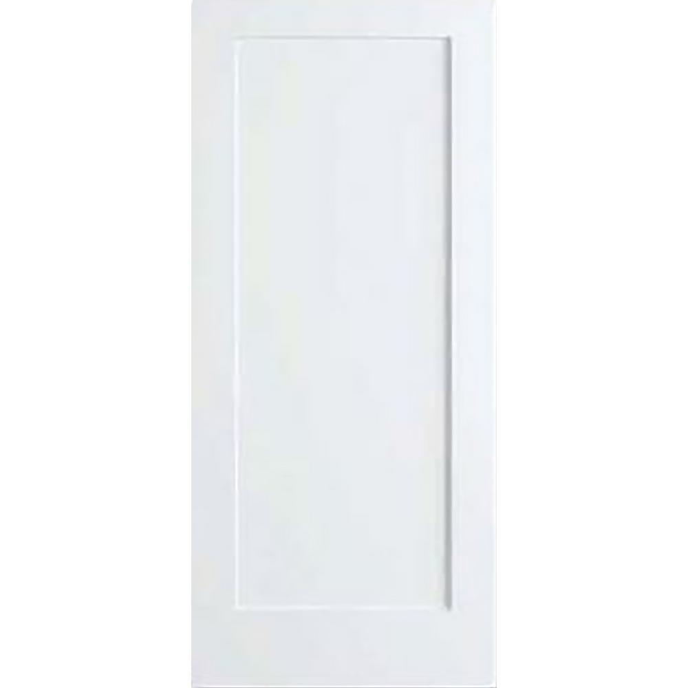 24 in. x 80 in. White 1-Panel Shaker Solid Core Wood Interior Door Slab - Super Arbor