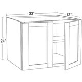 Home Decorators Collection Washington Veiled Gray Plywood Shaker Assembled Wall Kitchen Cabinet Soft Close 33 W in. x 12 D in. x 24 in. H