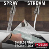 Delta Savile Stainless 1-Handle Deck-Mount Pull-Down Handle Kitchen Faucet (Deck Plate Included)