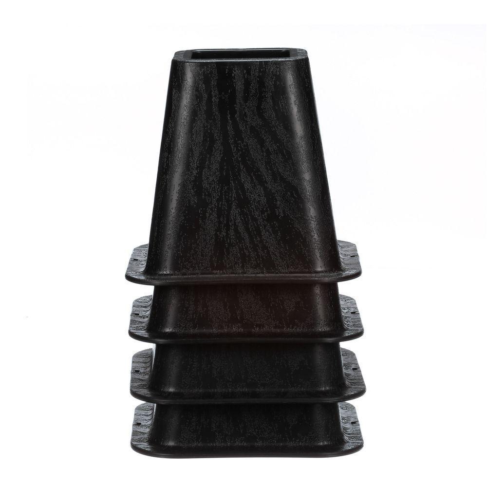 Black Plastic Bed Risers(Set of 4) - Super Arbor