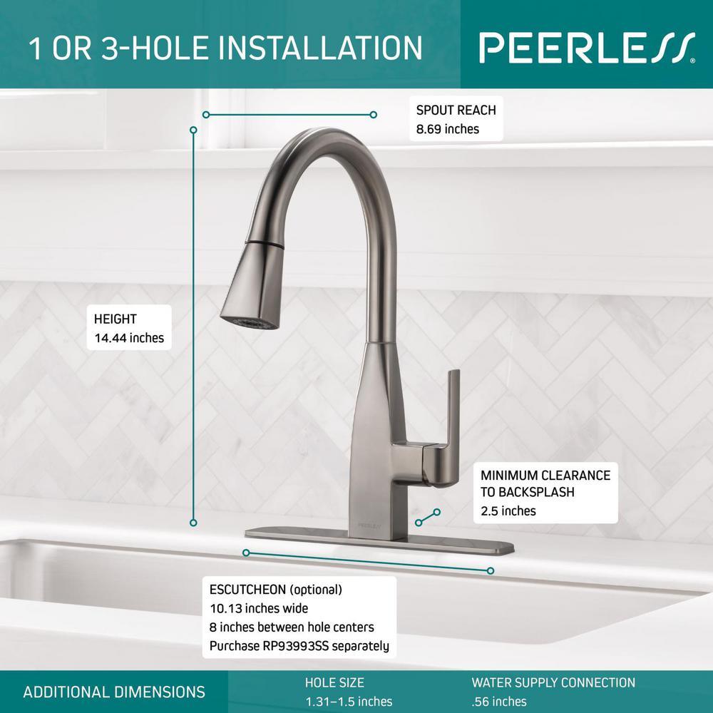 Xander Single-Handle Pull-Down Sprayer Kitchen Faucet in Stainless - Super Arbor