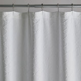 Shoreline Matelasse 72 in. White Cotton Shower Curtain - Super Arbor