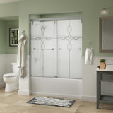 Everly 60 in. x 59-1/4 in. Mod Semi-Frameless Sliding Bathtub Door in Nickel and 1/4 in. (6mm) Tranquility Glass - Super Arbor