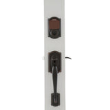 Camelot Aged Bronze Sense Smart Door Lock with Left Handed Accent Lever Door Handleset - Super Arbor