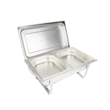 8 Qt. Stainless Steel Chafing Dish x 2-Chafer with 2-Full Size Pan and 2-Half Pans