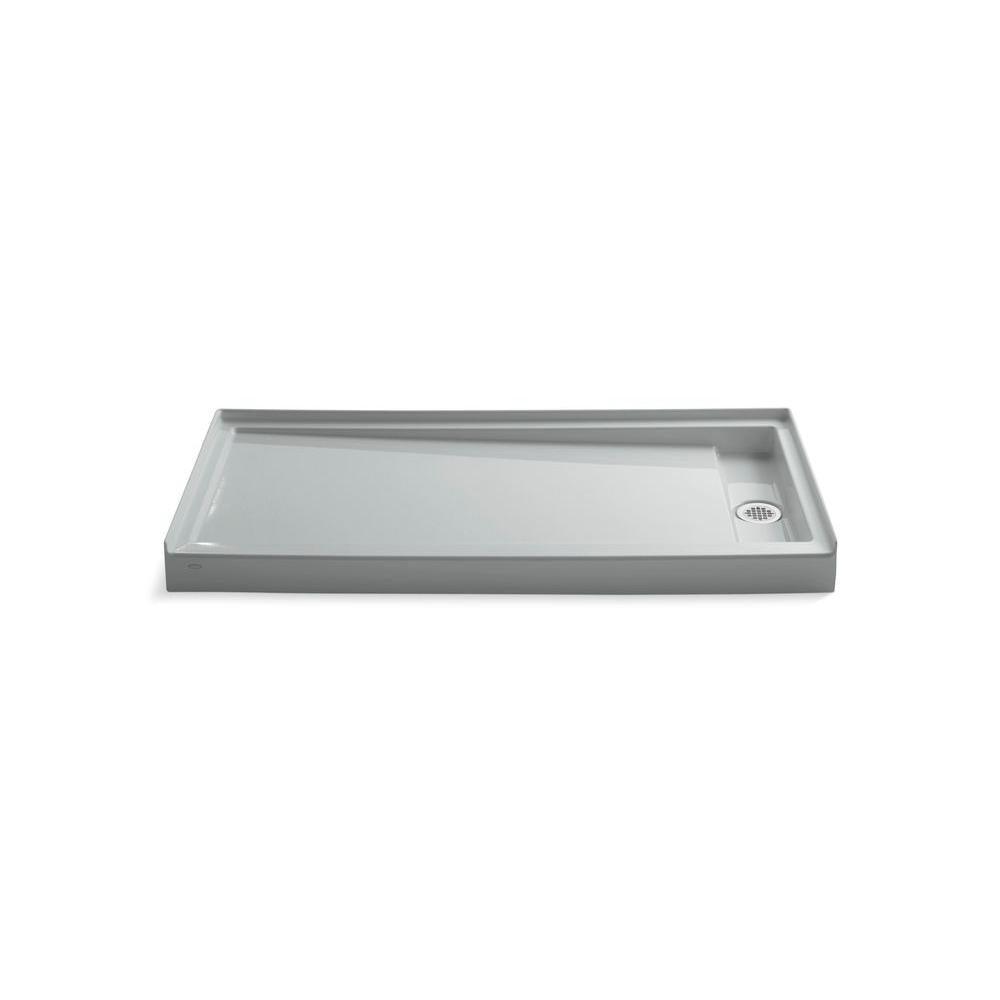 Groove 60 in. x 32 in. Single Threshold Shower Base with Right-Hand Drain in White - Super Arbor