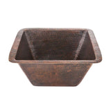 Undermount Hammered Copper 15 in. 0-Hole Bar Sink with 2 in. Drain Opening in Oil Rubbed Bronze