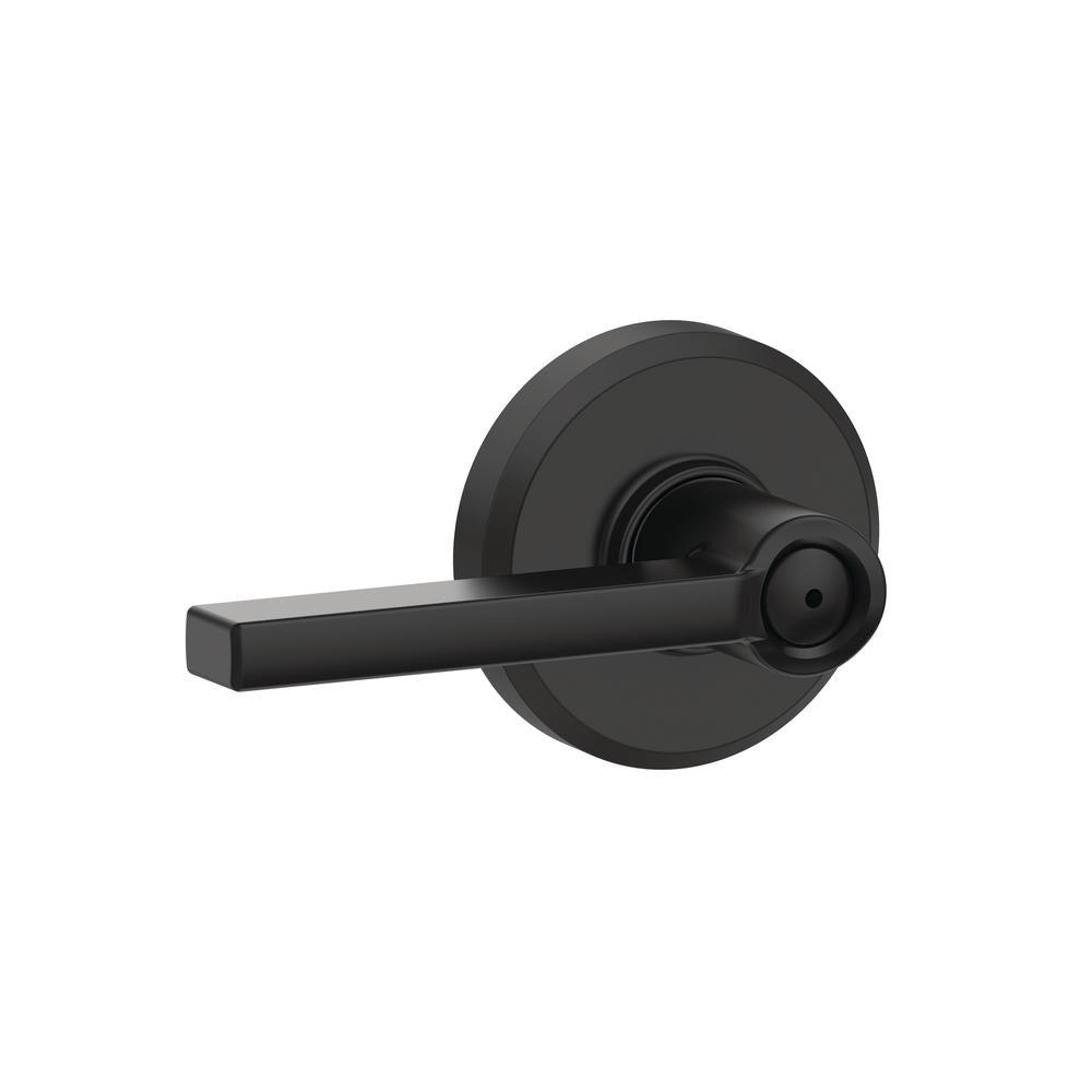 Latitude Matte Black Privacy Bed/Bath Door Lever - Super Arbor