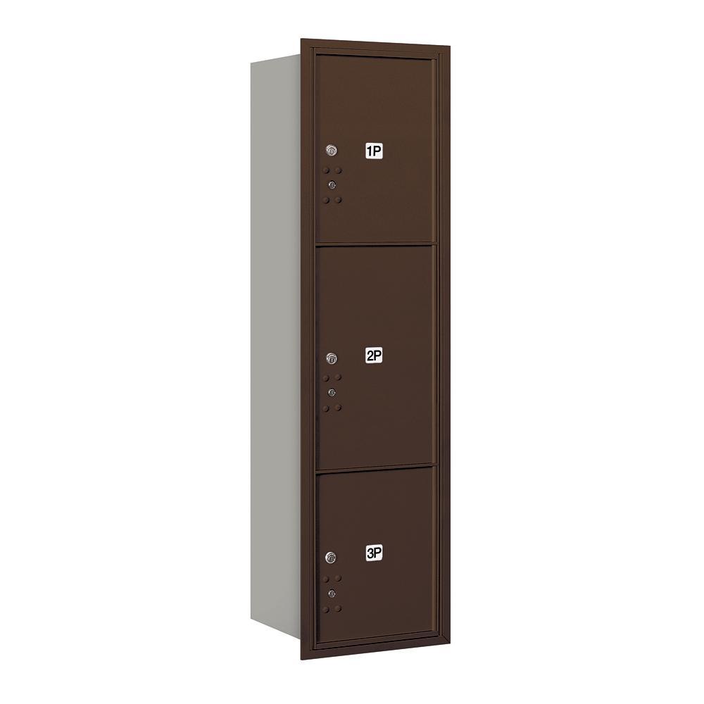 3700 Horizontal Series 3-Parcel Locker Recessed Mount Mailbox - Super Arbor
