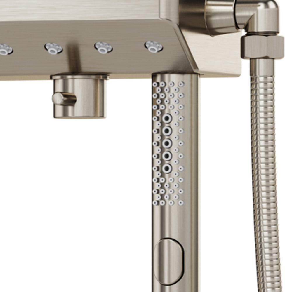 4-Spray Wall Mounted 12 in. Dual Shower Head and Handheld Shower Head in Brushed Nickel - Super Arbor