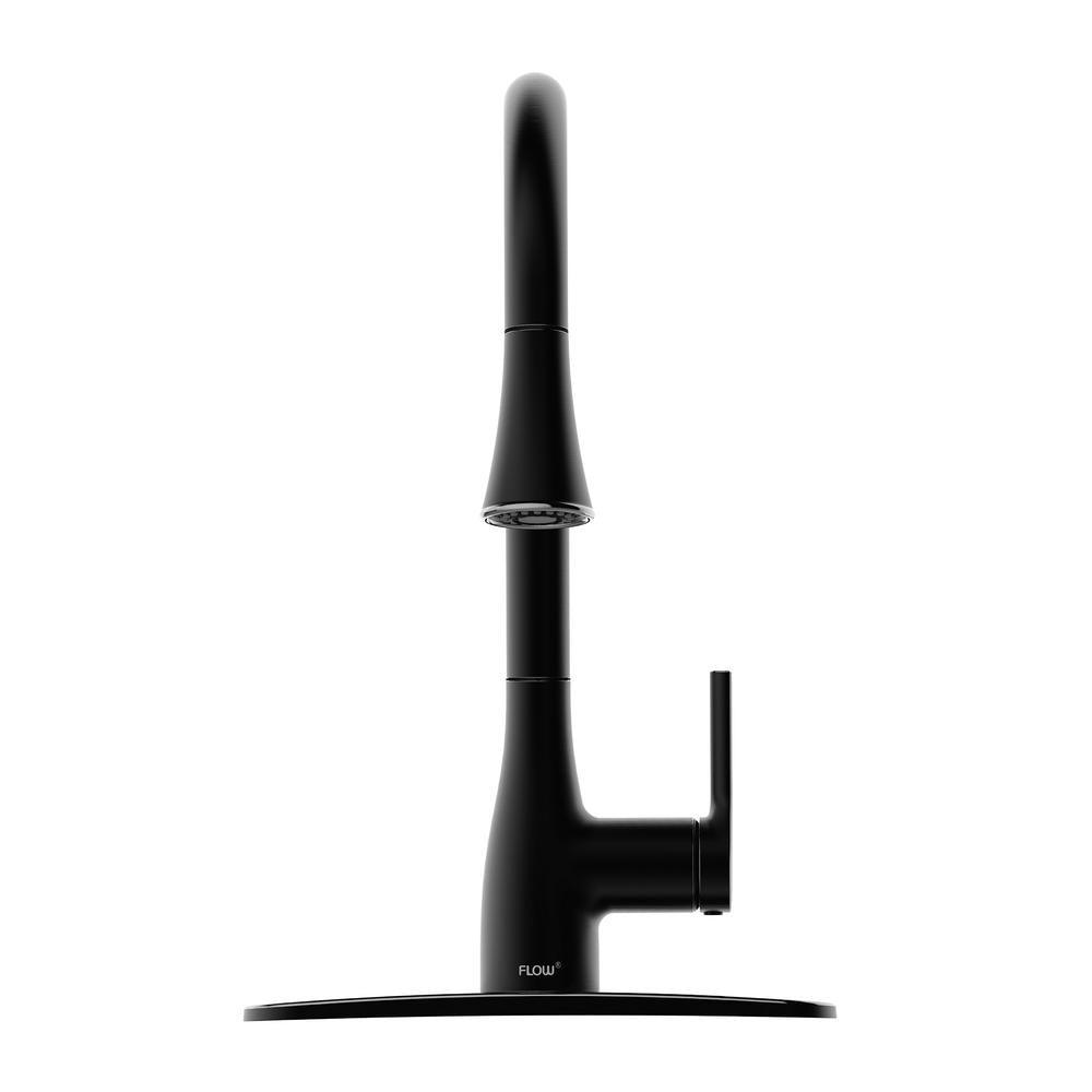Classic Series Single-Handle Pull-Down Sprayer Kitchen Faucet in Matte Black - Super Arbor
