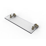 Sag Harbor Collection 16 in. Glass Vanity Shelf with Beveled Edges in Satin Nickel - Super Arbor