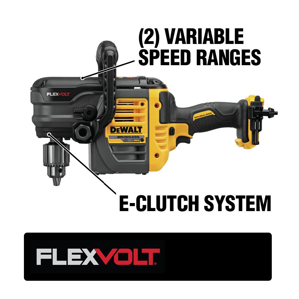 FLEXVOLT 60-Volt MAX Lithium-Ion Cordless Brushless 1/2 in. Stud and Joist Drill with E-Clutch (Tool-Only) - Super Arbor