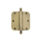 Nostalgic Warehouse 3.5 in. Antique Pewter Ball Tip Residential Hinge with 5/8 in. Radius Corners - Super Arbor