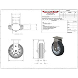6 in. All-Terrain Rubber Fixed Caster