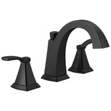 Delta Flynn Matte Black 2-handle Widespread WaterSense Bathroom Sink Faucet with Drain