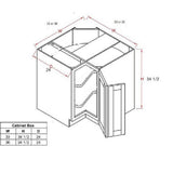 Lancaster Shaker Assembled 36 in. x 34.5 in. x 24 in. Base Lazy Susan Cabinet in White - Super Arbor