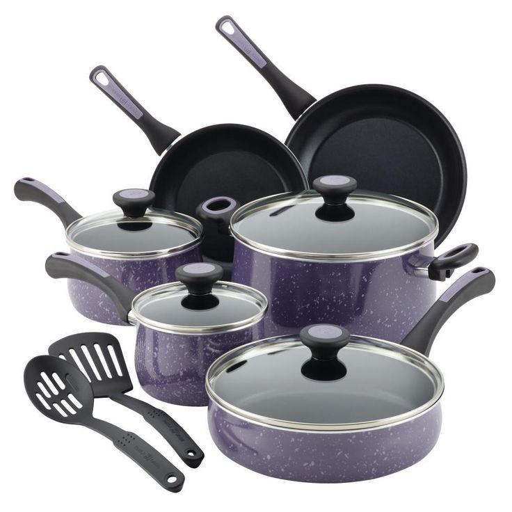 Riverbend 12-Piece Aluminum Nonstick Cookware Set in Lavender Speckle