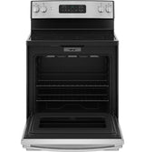 GE 30-in Smooth Surface 4 Elements 5.3-cu ft Self-Cleaning Freestanding Electric Range (Stainless Steel)