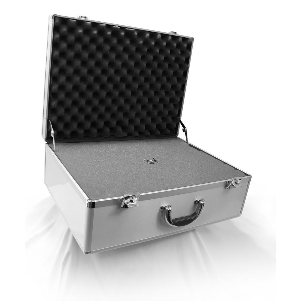 12.88 in. Smooth Aluminum Tool Case with Foam in Silver - Super Arbor