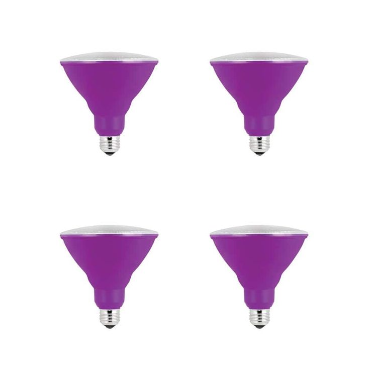 Feit Electric 90-Watt Equivalent PAR38 LED Weatherproof Purple Color Light Bulb (4-Pack)