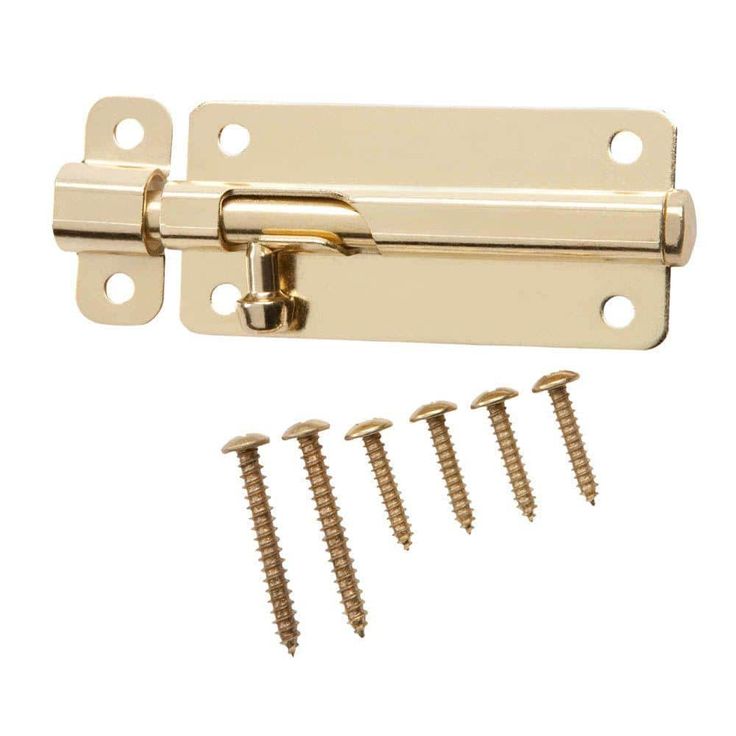 4 in. Bright Brass Spring-Lock Barrel Bolt