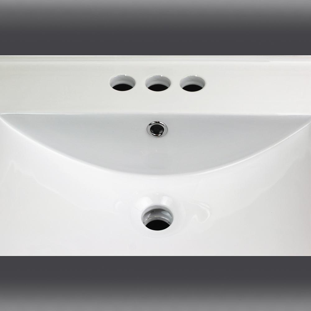 Juliette 49 in. W x 22 in. D Vitreous China Vanity Top in White with Single Faucet Hole - Super Arbor
