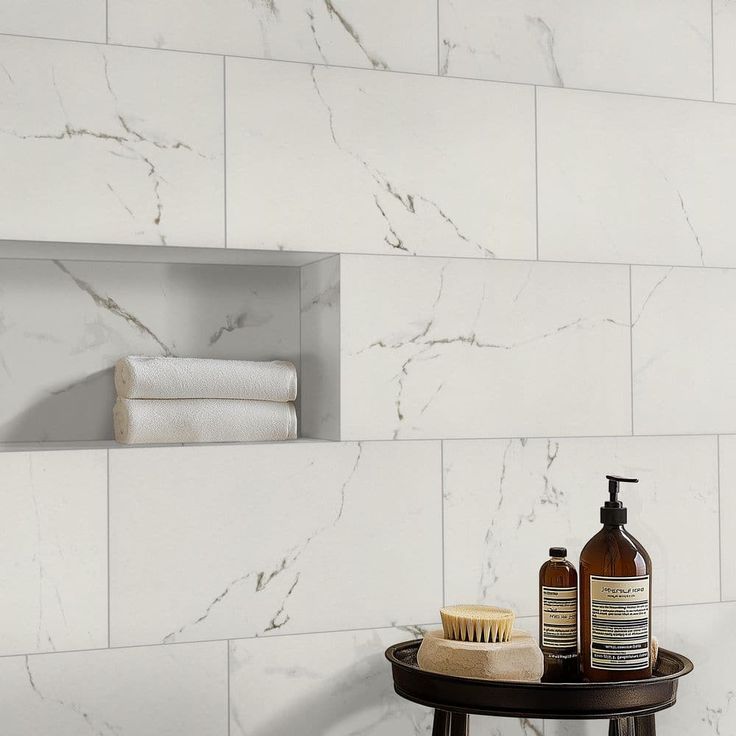 Carrara White 12 in. x 24 in. Matte Porcelain Stone Look Floor and Wall Tile (16 sq. ft./Case)
