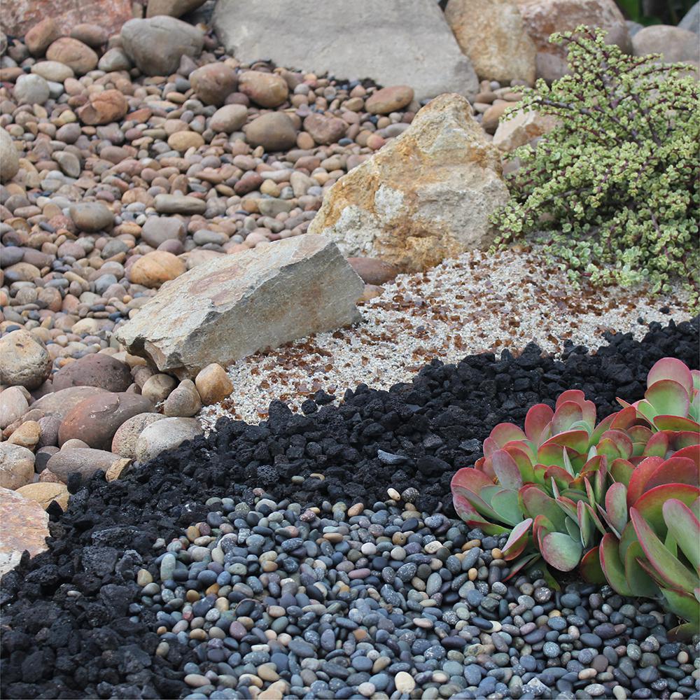 Southwest Boulder & Stone 0.50 cu. ft. 3/8 in. White Ice Bagged Landscape Rock and Pebble for Gardening, Landscaping, Driveways and Walkways