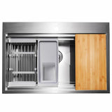Handcrafted All-in-One Drop-In 32 in. x 22 in. x 9 in. Single Bowl Kitchen Sink in Stainless Steel with Accessories