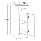 Home Decorators Collection Newport 12 in. W x 24 in. D x 34.5 in. H Assembled Plywood Base Kitchen Cabinet in Cinnamon with Soft Close RH