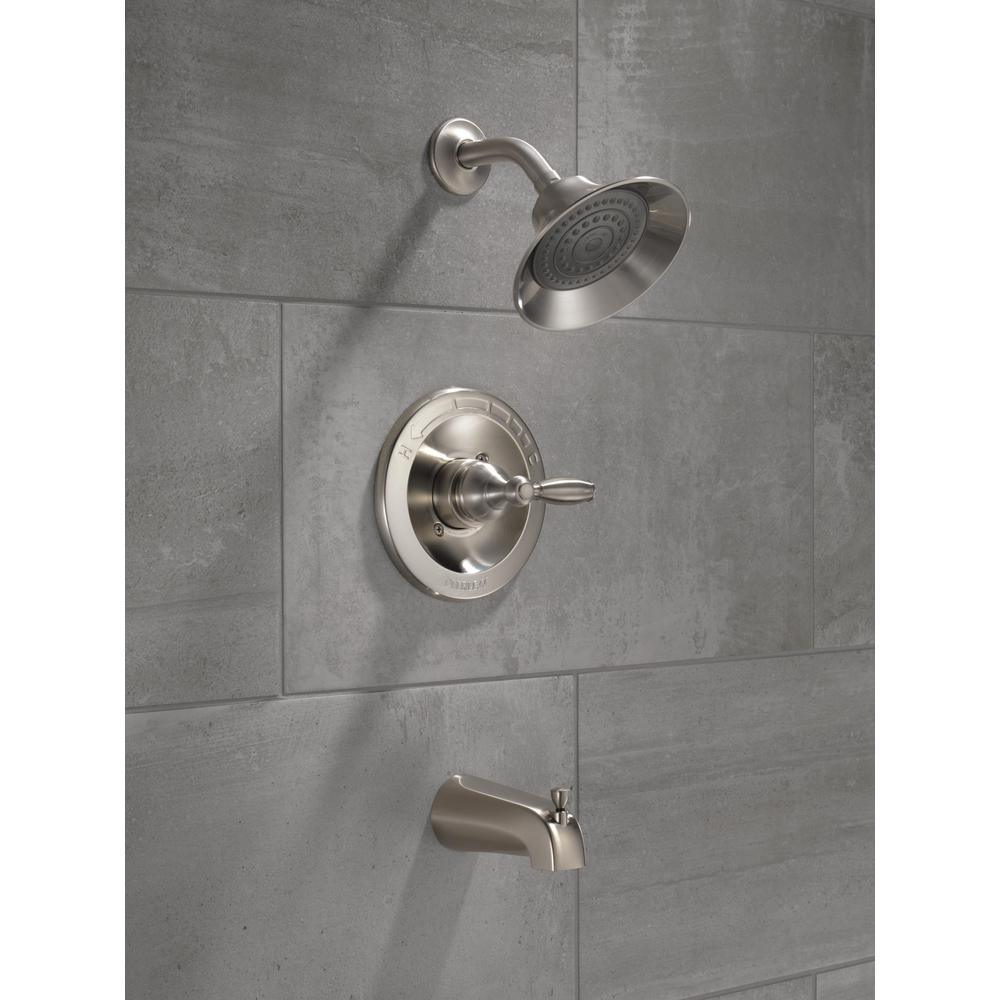 Single-Handle 1-Spray Tub and Shower Faucet in Brushed Nickel (Valve Included) - Super Arbor