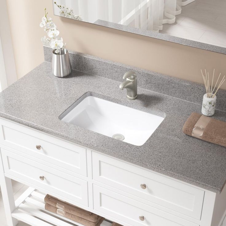 MR Direct Undermount Porcelain Bathroom Sink in White with Pop-Up Drain in Brushed Nickel