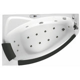 59 in. Acrylic Right Drain Corner Apron Front Whirlpool Bathtub in White - Super Arbor