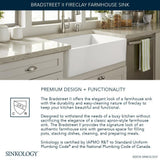 Bradstreet II Farmhouse Fireclay 30 in. Single Bowl Kitchen Sink with Strainer Drain in Crisp White - Super Arbor